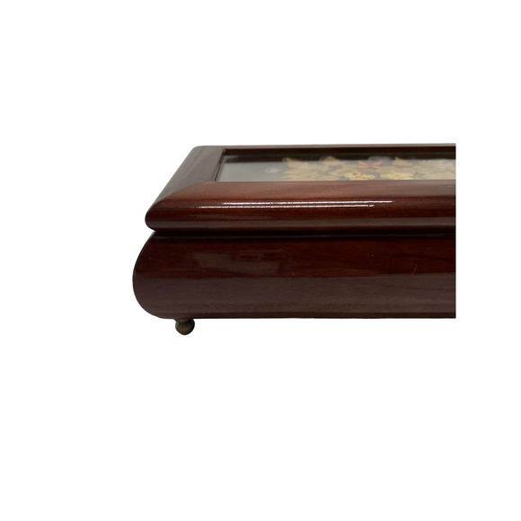 Bombay Co. Music Jewelry Box Pressed Flowers Plays "Theme from Love Story"-1990 - Picture 3 of 4